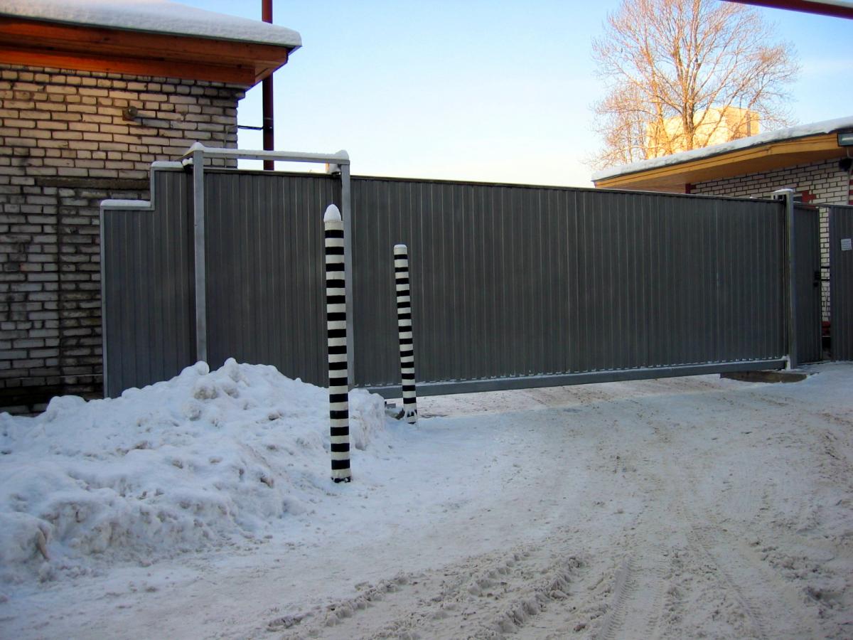 Как защитить откатные ворота от снега фото